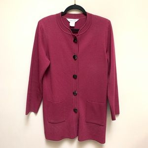 Exclusively Misook Button Front Cardigan Jacket
